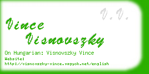 vince visnovszky business card